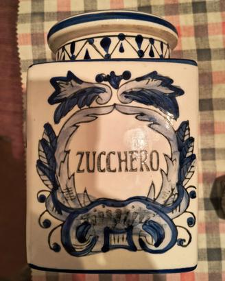 Barattolo Zucchero Ceramica Blu e Bianco Elegante