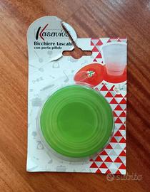 Kasaviva bicchiere richiudibile con portapillole