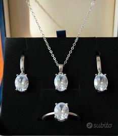 Parure di gioielli in argento 925 e zirconi 