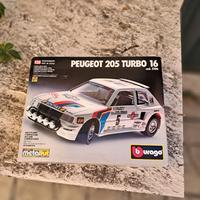 Modellino Auto metallo BBurago Peugeot 205 Turbo