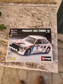 Modellino Auto metallo BBurago Peugeot 205 Turbo