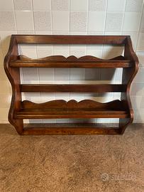 N.2 Mensola piattaia legno massello