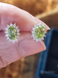 orecchini in argento 925 con peridoto naturale