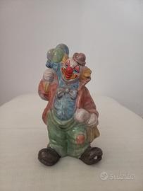 Salvadanaio vintage in ceramica Clown Pagliaccio 