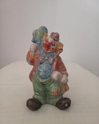 Salvadanaio vintage in ceramica Clown Pagliaccio 