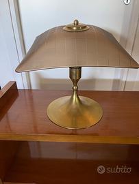 Modernariato anni '70: lampada ottone/cristallo