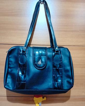 borsa a spalla donna vintage nera
