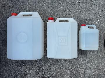 Lotto 3 taniche in plastica 30L + 20L + 10L