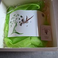 Sveglia da tavolo in vetro decorata a mano  nuova