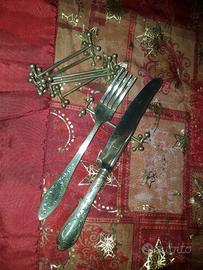 Set poggiaposate argento antico vintage cucina