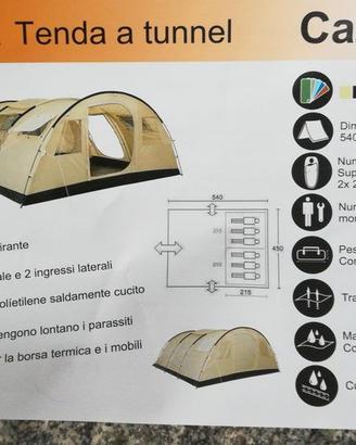 Tenda XL a tunnel per 6 Persone