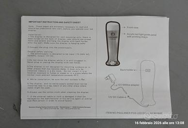 Targa birra luminosa a LED 