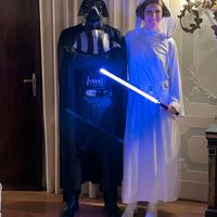 Costume Leila Star Wars con parrucca e spada