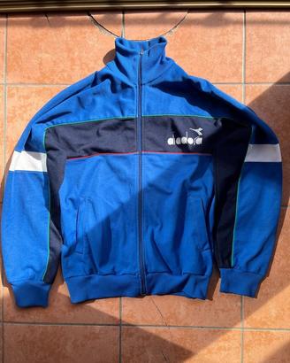 Giacca tuta Diadora blu con logo, taglia 48 (M)