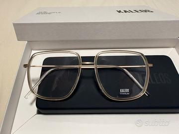 Montatura nuova occhiali Kaleos in titanio oro