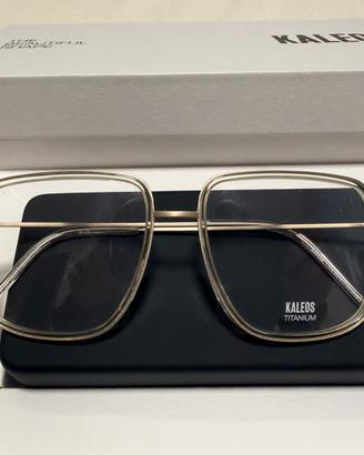 Montatura nuova occhiali Kaleos in titanio oro