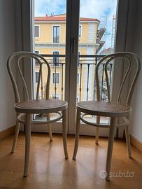 Sedie legno e rattan