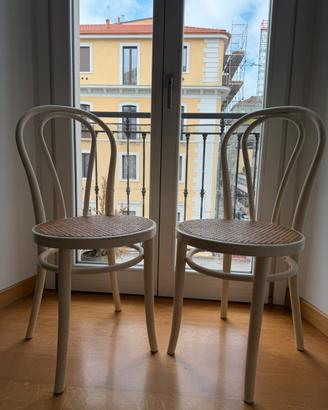 Sedie legno e rattan