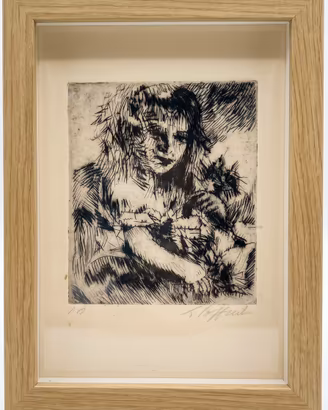 Silvio Loffredo - Ragazza con Gatto (13x18)
