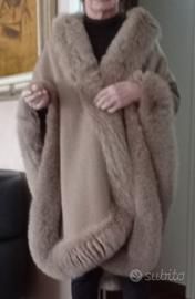 Mantella cachemire bordo pelliccia
