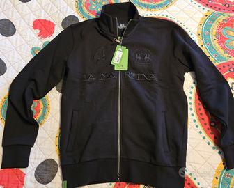 La Martina Felpa con zip Nera taglia S
