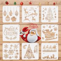 8 Kit Disegno per Stencil in Plastica per Natale