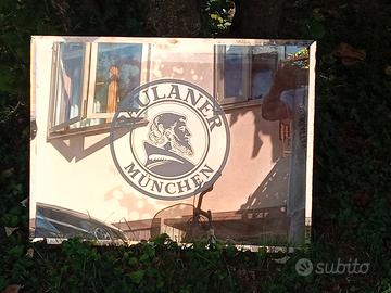 raro specchio  pubblicità  birra paulaner anni 70