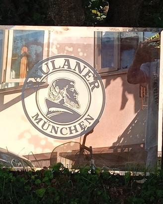 raro specchio  pubblicità  birra paulaner anni 70