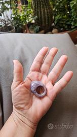 Anello scultura in Ametista naturale Chevron
