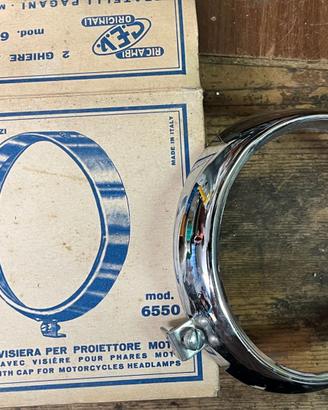 N.2 cornici faro cromate CEV 105 moto d'epoca