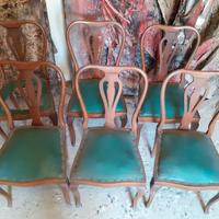 Lotto set 6 sedie Chippendale