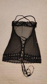 baby doll trasparente nero