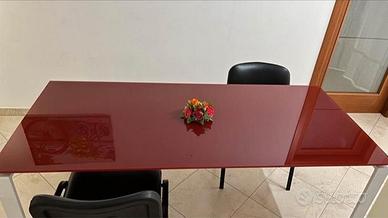 Tavolo in vetro e ferro battuto