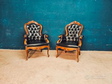 Coppia poltrone Chester Chesterfield King pelle uk