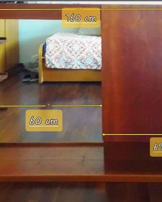 Specchiera bagno in legno stile rustico 160 cm