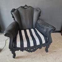  Poltrona Stile Barocco Nera 