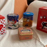 Set 5 scatole pubblicitarie in latta