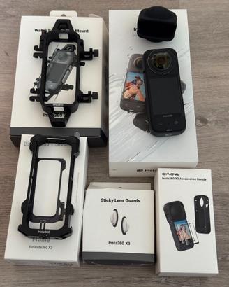 Insta360 X3 come nuova + 2 frame per kite e MTB