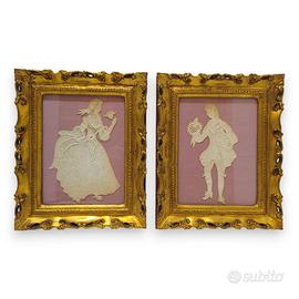 COPPIA QUADRI CON PIZZI MERLETTI DI BURANO