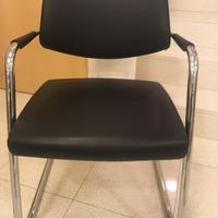 Sedia modello slitta vera similpelle nuova nera