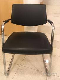 Sedia modello slitta vera similpelle nuova nera