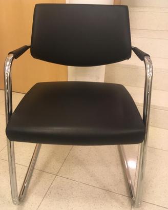 Sedia modello slitta vera similpelle nuova nera