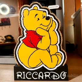 Winnie The Pooh - Lampada con nome personalizzato