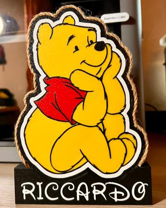 Winnie The Pooh - Lampada con nome personalizzato