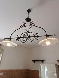 Lampadario Bilanciere e 2 Applique Ferro Battuto