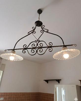 Lampadario Bilanciere e 2 Applique Ferro Battuto