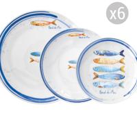 Servizio 18 piatti porcellana Bord De Mer