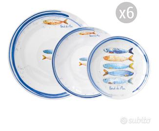 Servizio 18 piatti porcellana Bord De Mer