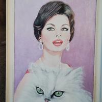 quadro Sophia loren dipinto ad olio