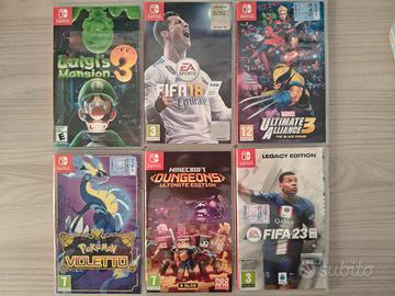 6 scatole vuote giochi Nintendo switch 